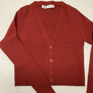 Beautiful Women’s Rust Ribbed Cardigan